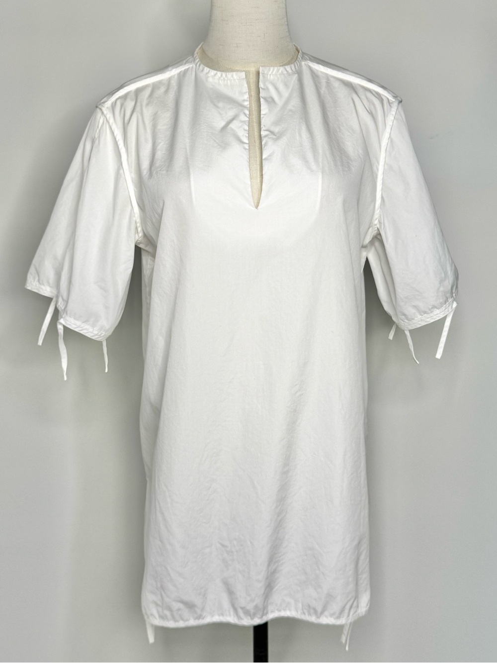 Acne Studios Bluma Dry Pop Cotton Poplin Tunic Top White Size 4